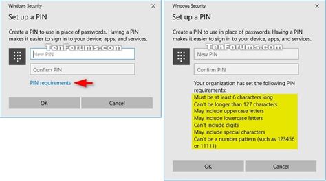 your pin contains at least 4 digits|How to change the complexity of your Windows PIN.